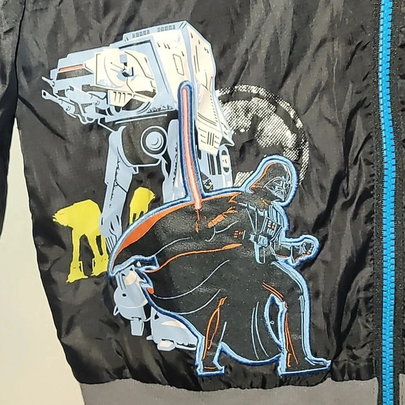 Disney Store Star Wars boys zip-up raincoat Darth Vader embroidery black LOT G - Picture 3 of 14